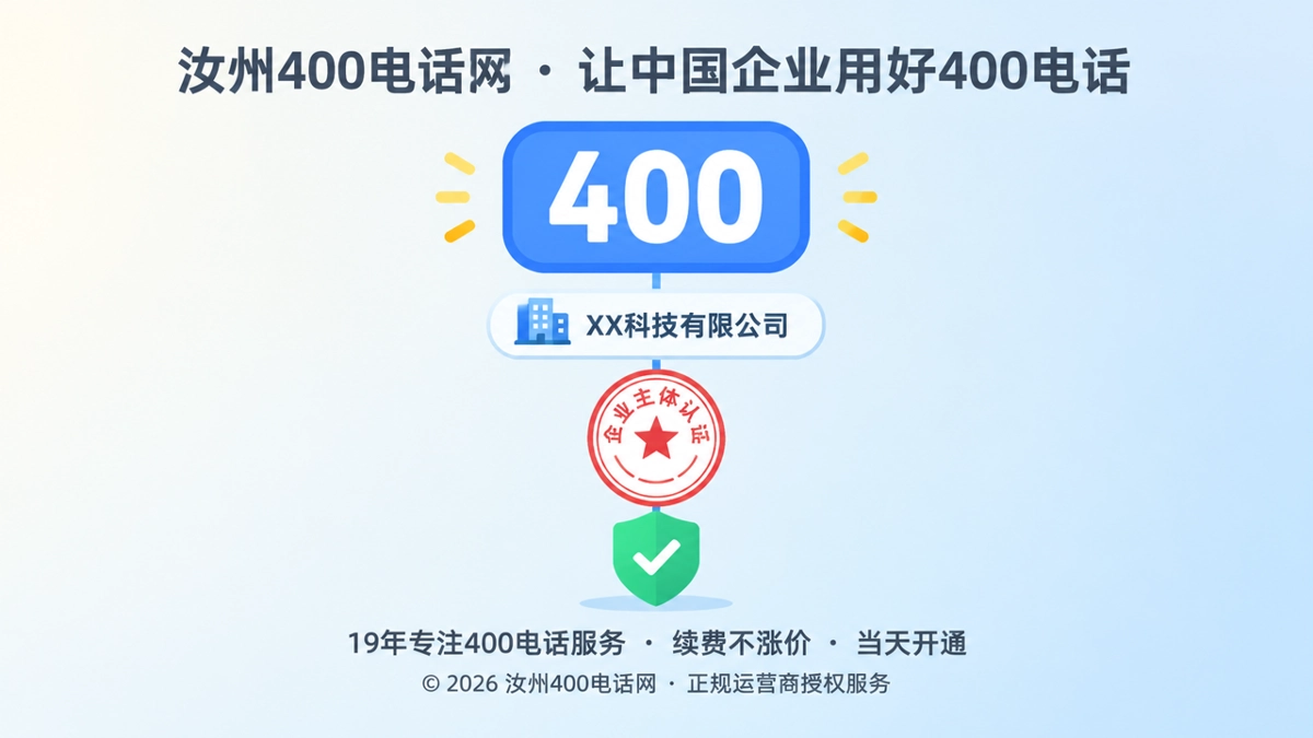 企业400电话身份可核验的扁平化商业插画